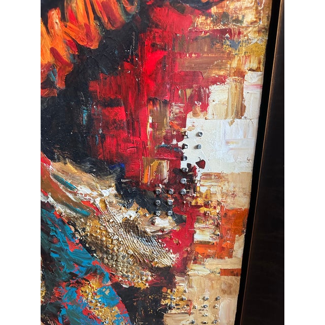 Paint Céline Brossard Original Mixed-Media Painting – “Coiffe Galante” – 60” × 36” For Sale - Image 7 of 12