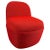 A whimsical modern pair of Studio TK Chest Collection custom slipper chairs or poufs with back in a beautiful red color....