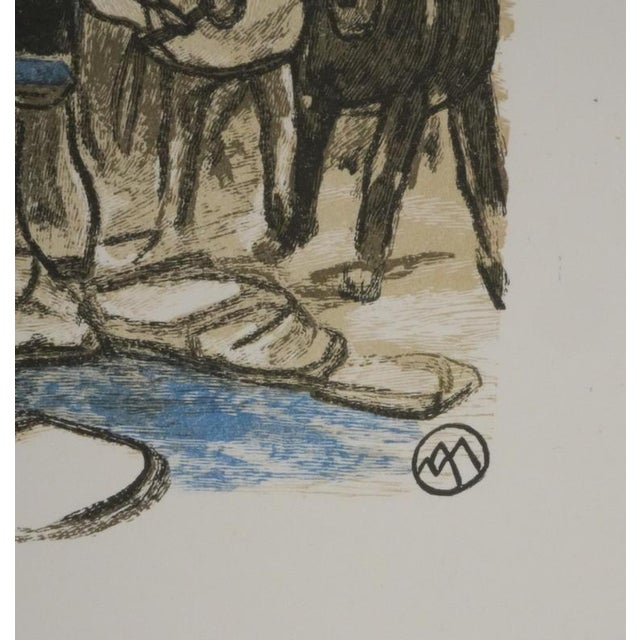 Mathurin MEHEUT (1882-1958) Brittany, By the Source, 1937 Original wood engraving Signed with the artist's monogram On...