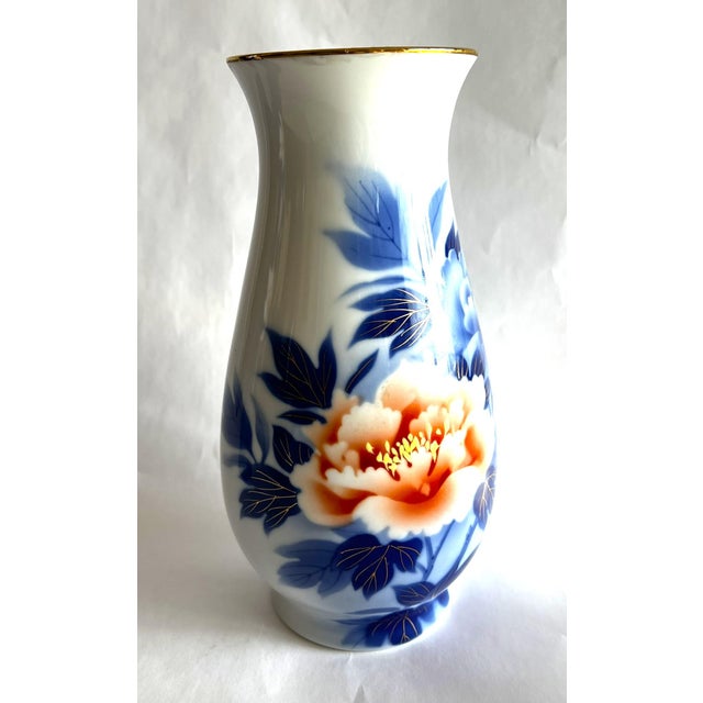 Asian Vintage Fukugawa Porcelain Vase With Peonies For Sale - Image 3 of 12