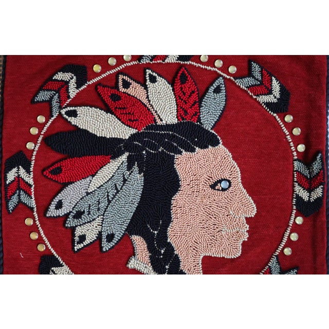 Vintage Judi Boisson 2004 Hand-Hooked Figural Pillow Covers in Cranberry Red - Pair, Unused For Sale In Washington DC - Image 6 of 18