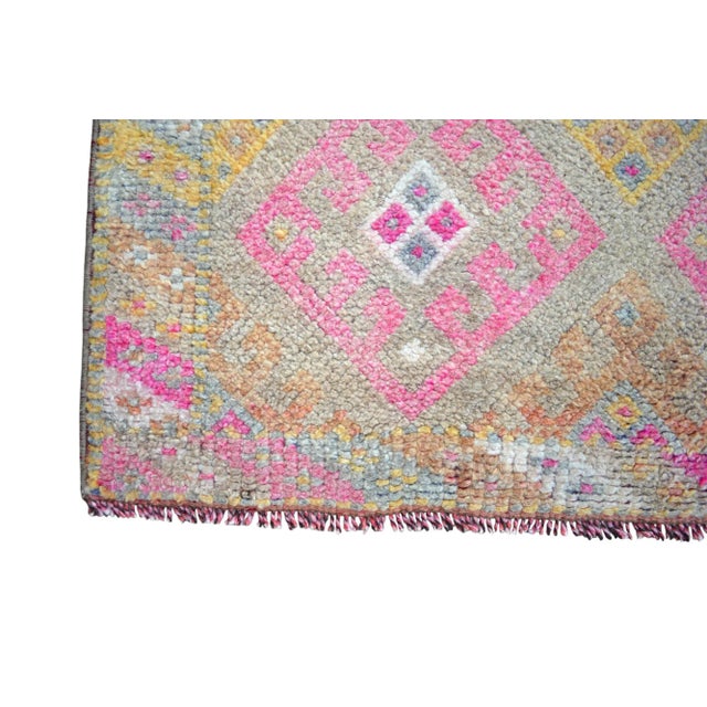 Distressed Turkish Runner Rug. Hand-Knotted Organic Wool Tribal Kitchen Runner - 2′10″ × 10′7″ For Sale - Image 13 of 15