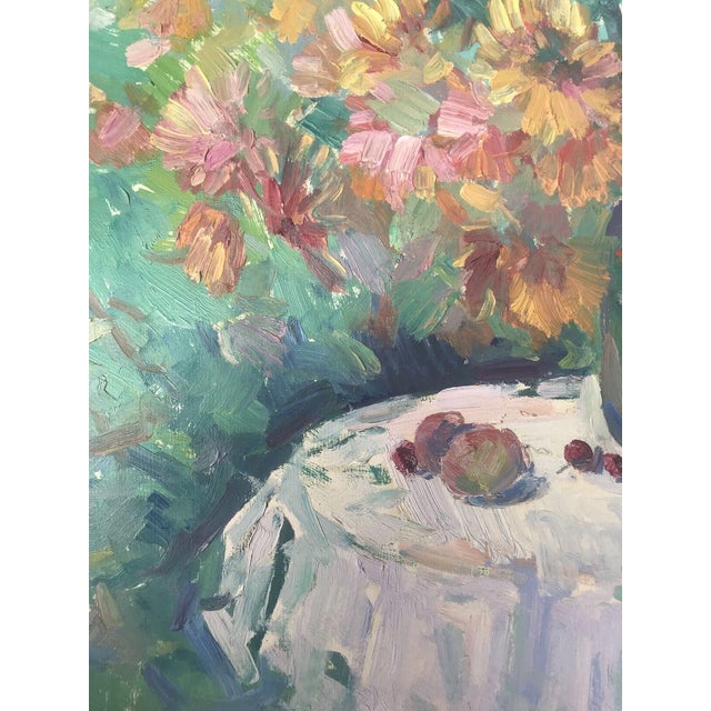 Oil Painting Vase With Flowers Peter Tovpev For Sale - Image 10 of 11