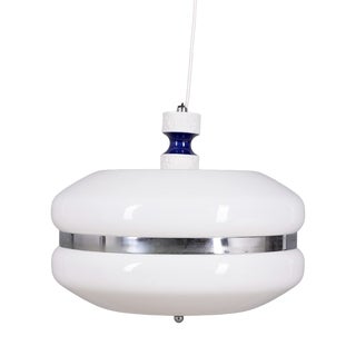Vintage Italian White Plastic Pendant, 1970s For Sale