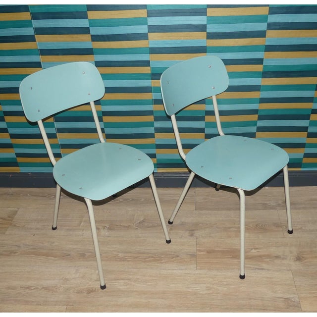 Industrial Pastel Blue Chairs, Netherlands, 1960s, Set of 2 For Sale - Image 11 of 11