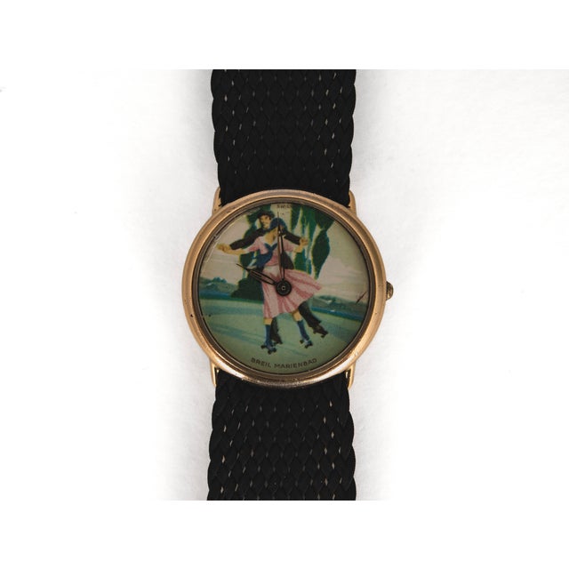 Vintage Swiss Watch with Marienbad Roller Skating Motif from Breil, 1950s For Sale - Image 13 of 18