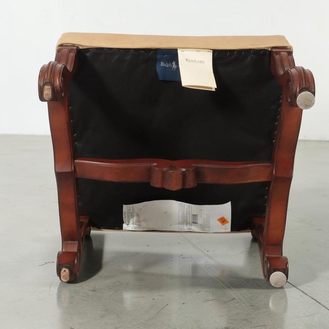 Late 20th Century Set of Six Ralph Lauren Louis XIV Style Leather & Damask Dining Chairs For Sale In New York - Image 6 of 10