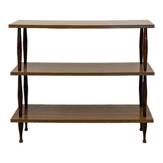 Vintage 3-Tier Shelf Small Mid-Century Bookcase Display For Sale