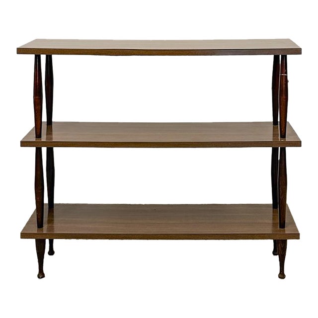 Vintage 3-Tier Shelf Small Mid-Century Bookcase Display For Sale