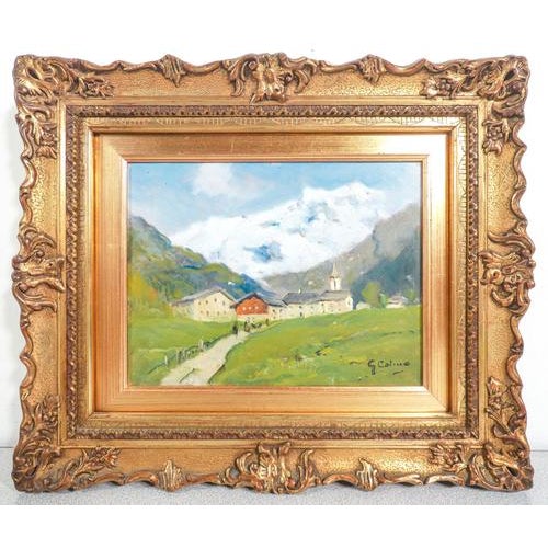 Giovanni Colmo, Mountain Huts, Oil on Panel For Sale - Image 6 of 10