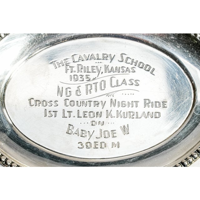 Rare Collection Miniature Sterling Silver Antique Trophy Pin Dish Tray Horse Calvary School Ft. Riley Kansas Militaria Interest For Sale - Image 10 of 16