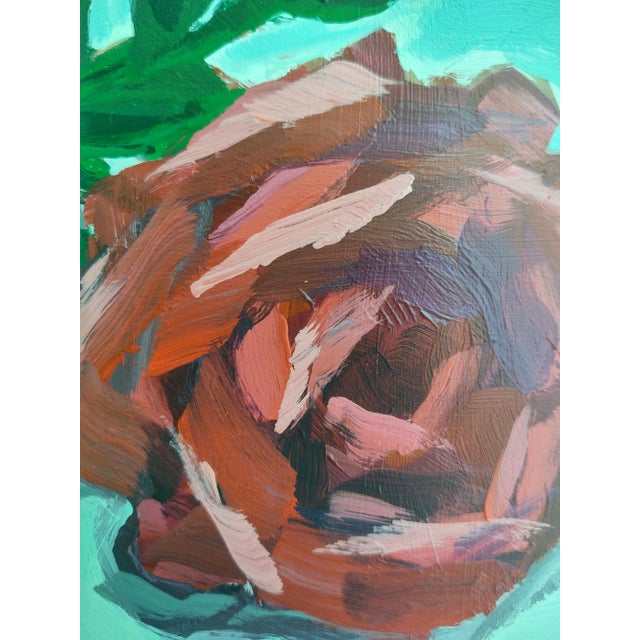 Wood "Being Single" Original Floral Still Life Acrylic Painting by Linda McDonough For Sale - Image 7 of 10