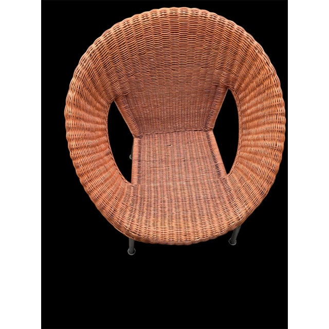 1970s Vintage Rattan Hoop Chair Boho McM Wicker For Sale - Image 5 of 9