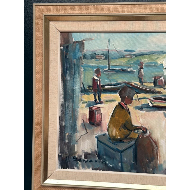 Nils Sewerin, Harbour, 1950s, Oil Painting on Canvas, Framed For Sale - Image 17 of 18