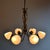Opaline and Brass Italian Chandelier in the style of Stilnovo, 1950s For Sale - Image 8 of 14