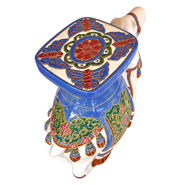 1970s Vintage Glazed Ceramic Camel Garden Stool, 1970s For Sale - Image 5 of 8