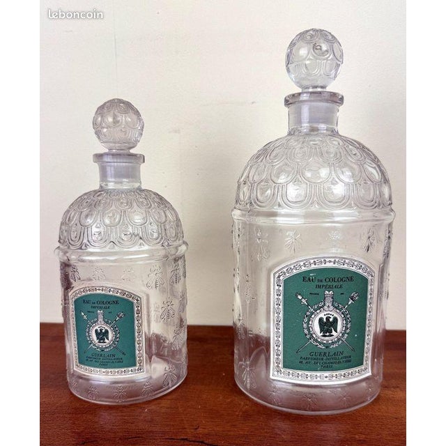 Eau de Cologne Impériale Bottles from Guerlain, 1950s, Set of 2, in Good conditions. Designed 1950 to 1959