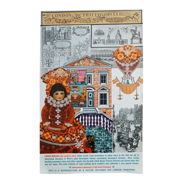 1970 British Poster - London Transport: London Museum Tells London's Story - Carol Barker For Sale