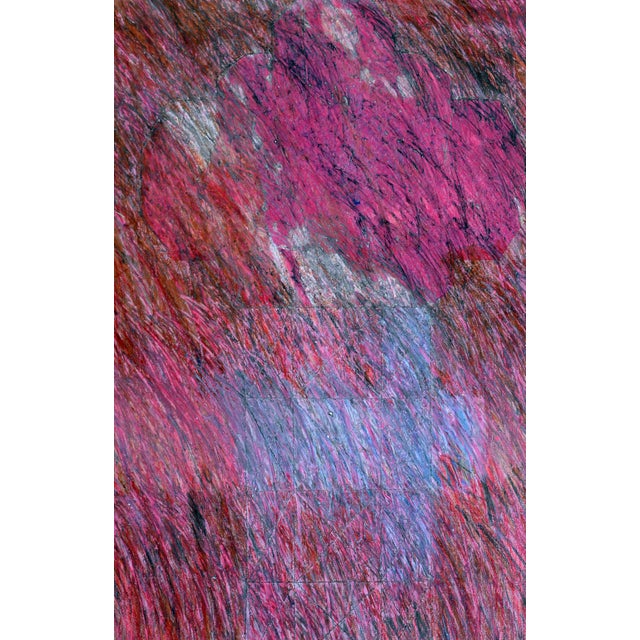 Vintage magenta abstract by Maureen Fenton-Hanson a Monterey artist (American, 1946-2007). Signed "Fenton" and dated "74"...