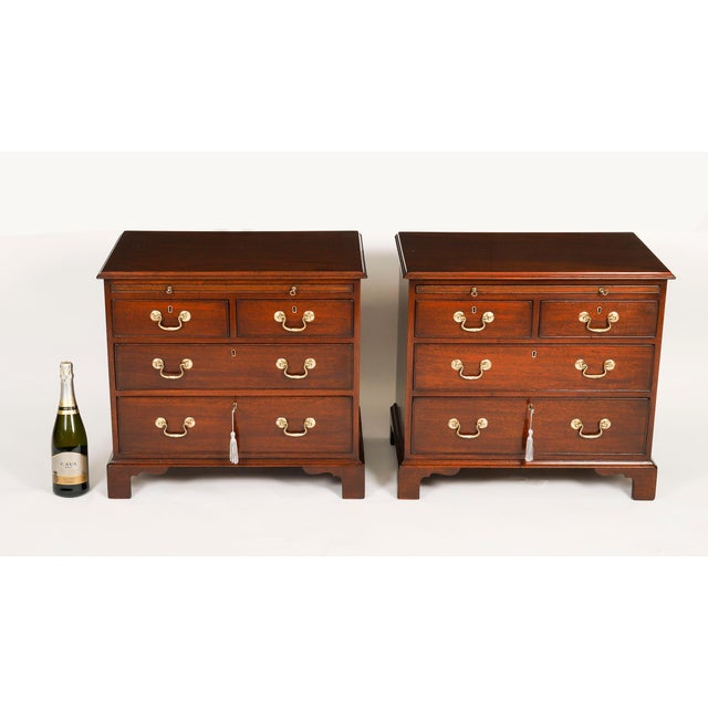 Vintage Flame Mahogany Bedside Chests with Slides, 20th Century, Set of 2 For Sale - Image 15 of 16