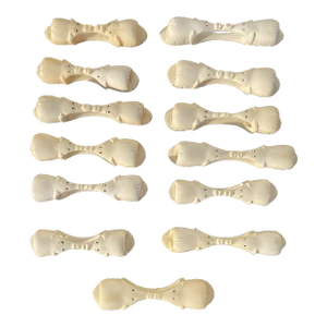 Vintage Elephant Shaped Carved Bone Combination Knife Rest / Napkin Rings- Set of 13