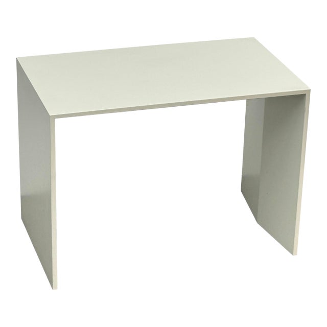 Custom Design White Lacquered Side Table For Sale