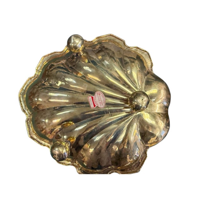 Hollywood Regency Decorative Crafts Brass Shell Grotto Serving Dish Cachepot For Sale In Atlanta - Image 6 of 6
