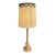 Vintage Mid-Century American Neoclassical Glass & Stamped Brass Table Lamp – With Custom Pleated Hard Plastic Shade For Sale