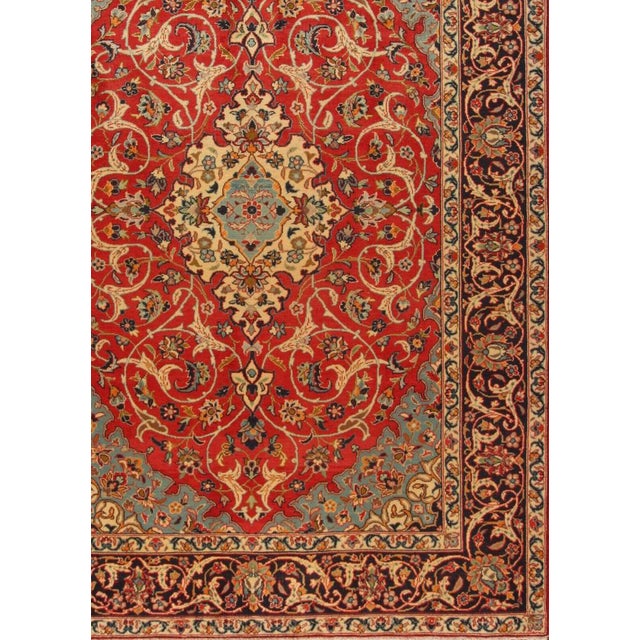 Hand-Knotted Middle Eastern Wool Rug For Sale - Image 4 of 11