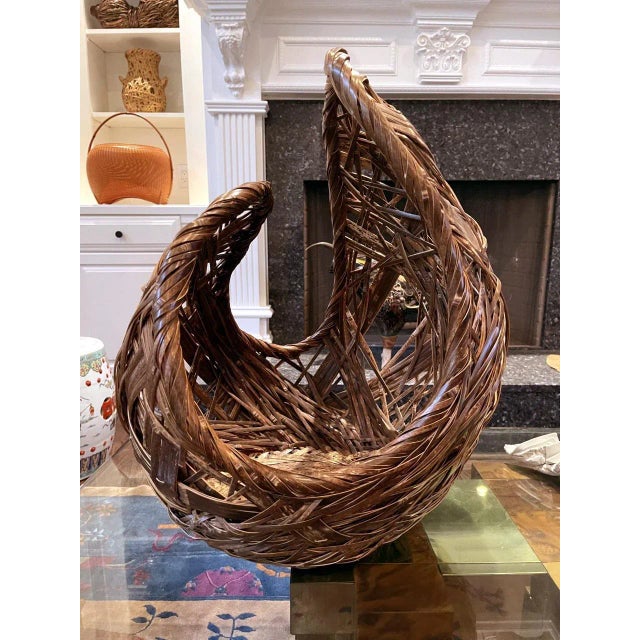 Brown Contemporary Japanese Bamboo Art Sculpture Yamaguchi Ryuun For Sale - Image 8 of 13