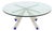 Postmodern Glass Top and Chrome Geometric Coffee Table For Sale