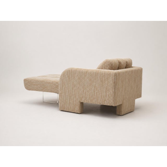 Textile Vladimir Kagan "Deco Chaise" Lounge For Sale - Image 7 of 14