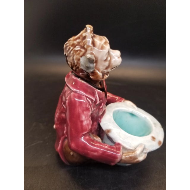 Mid 20th Century Majolica Monkey MatchHolder/ Striker For Sale - Image 4 of 5