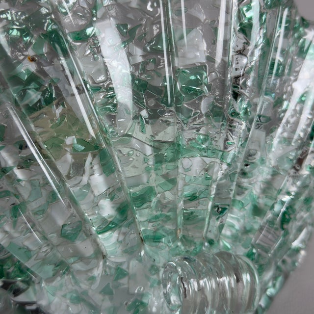 Murano Glass Wall Lamp with Green and White Graniglia Flakes, 1970s For Sale - Image 10 of 17