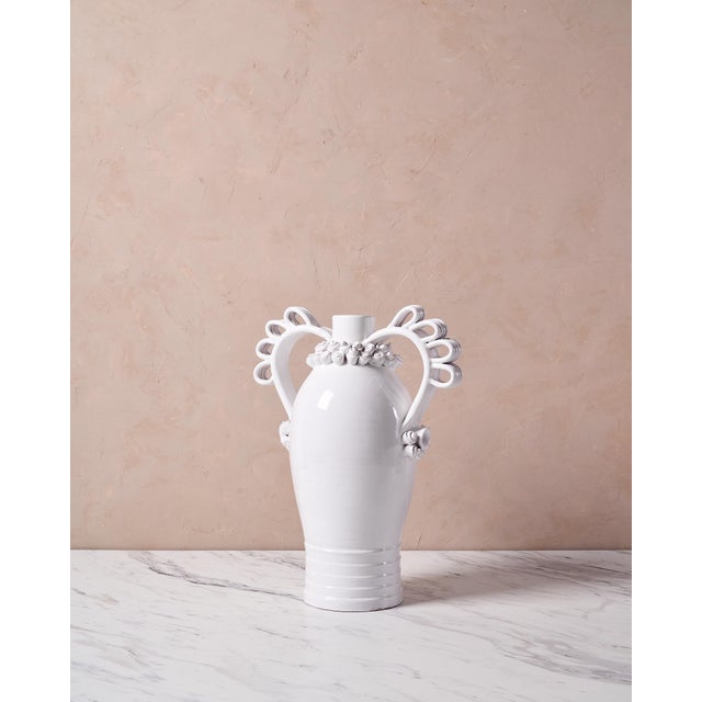 Italian Ceramic Vase "Marria" by Valentina Cameranesi & Walter Usai in White For Sale - Image 4 of 11