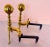 Traditional Antique Rostand Canonball Brass Fireplace Andirons For Sale - Image 3 of 4