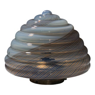 Table Lamp with Striped Shade from Leucos For Sale