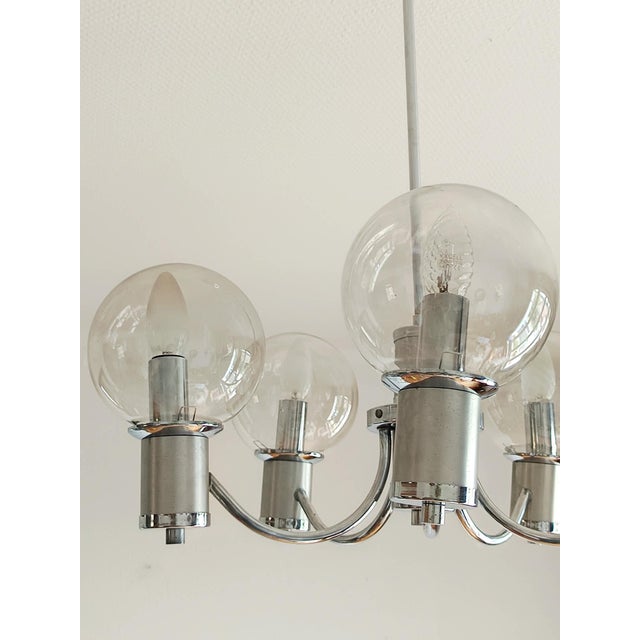Space Age Chrome Chandelier, 1970s For Sale - Image 9 of 10