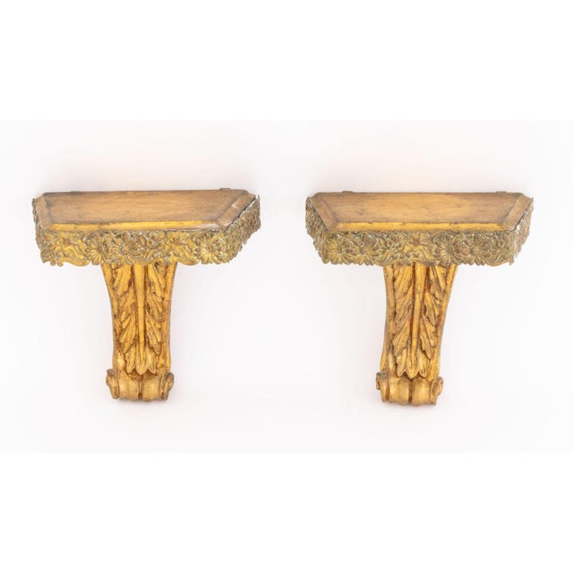 Italian Neoclassical Style Gilt Wall Brackets, 4 For Sale - Image 13 of 16