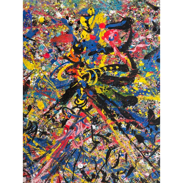 Mid-Century Modern Hendrik Grise Large Vintage 1970s Abstract Expressionist Painting For Sale - Image 3 of 5