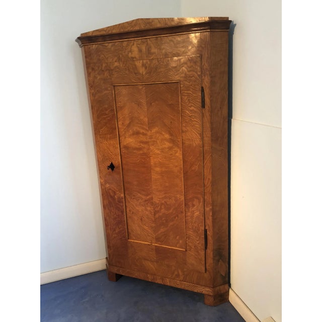 Biedermeier Elm Corner Cupboard, 1830s For Sale - Image 5 of 11