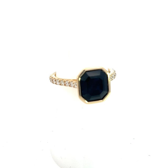 Natural Finely Faceted Quality Sapphire Diamond Ring Size 6.75 14k Yellow Gold 4.65 TCW Certified $3,950 310597 This is a...