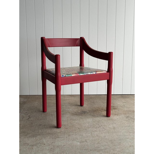 Set of Six Vintage Red Lacquered Dining Armchairs, Attributed to Vico Magistretti For Sale - Image 18 of 18