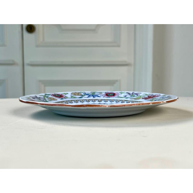 Yellow Antique Boch Freres Keramis Plate, 19th Century Chinoiserie Dessert Bread Plate For Sale - Image 8 of 11