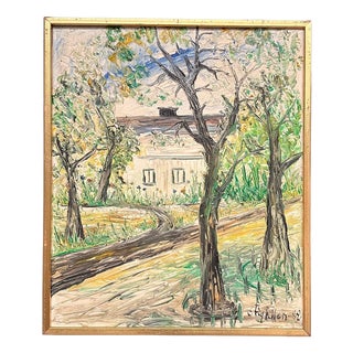 Stig Allan, Summer House on Söderåsen, 1950s, Oil on Canvas, Framed For Sale