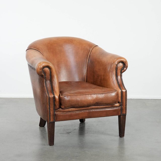 Vintage Sheepskin Club Armchair For Sale - Image 15 of 15