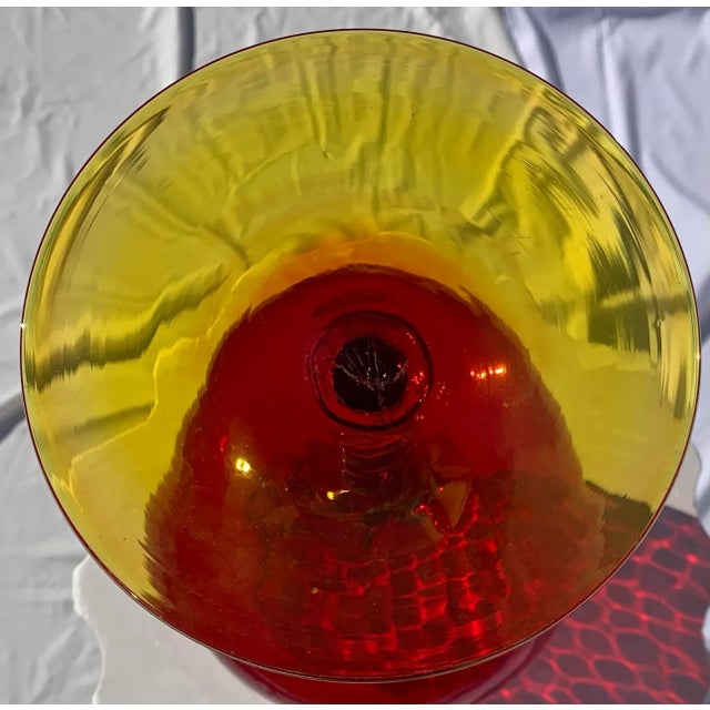 Mid 20th Century Oversized Red Glass Wine Glass For Sale - Image 4 of 5