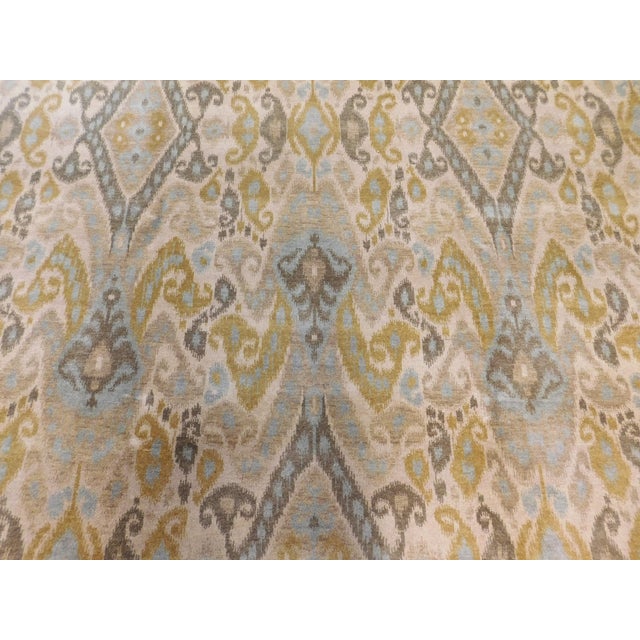 Hand Knotted Rug of Ikat Design in Soft Color Palette. For Sale - Image 10 of 18