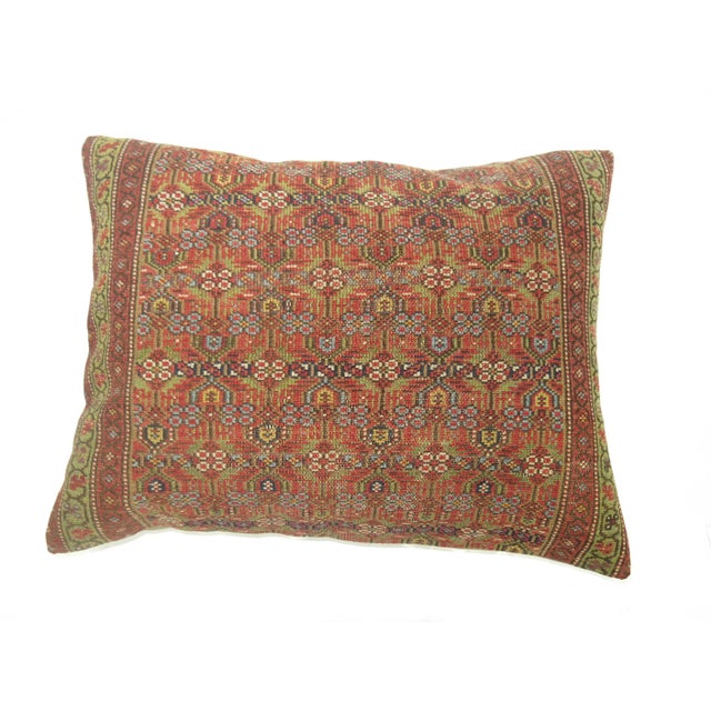 19th Century Tribal Antique Persian Floor Rug Pillow For Sale - Image 5 of 5