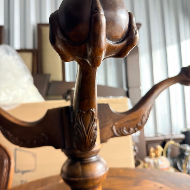 1950s Henredon Piecrust Mahogany Chippendale Style Coffee Table Claw & Ball Feet For Sale - Image 10 of 12